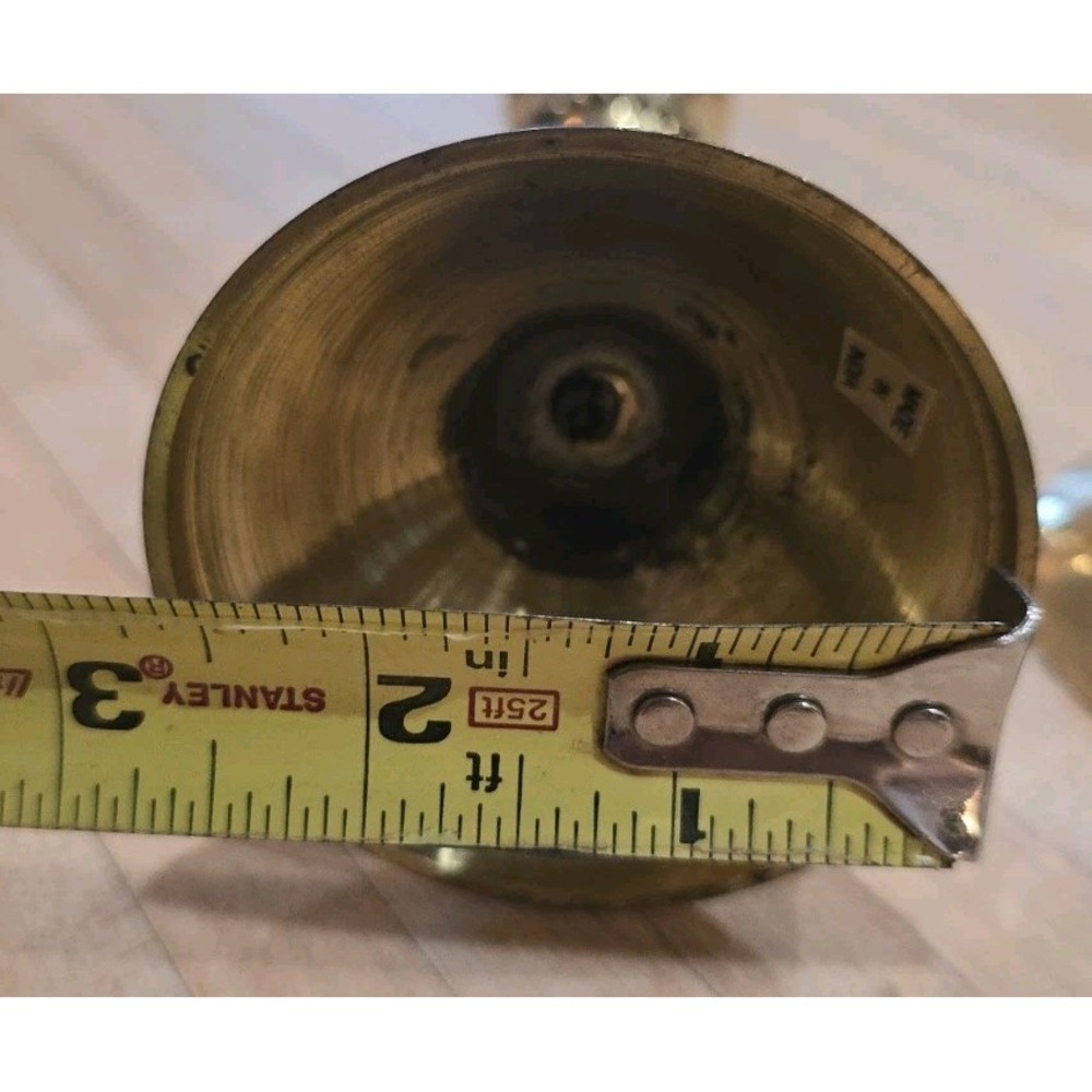 VTG Set Brass Taper Candlestick Holders Tassel Rope Mantel Cottagecore Timeless - Picture 11 of 13